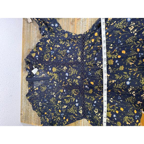 Earthbound Floral Boho Womens Romper Shorts Cottagecore Size XL Prairie Hippie - Picture 8 of 10